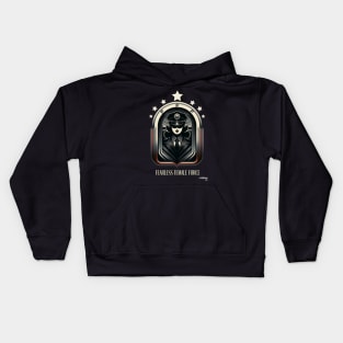 Police Officer Shieldress: The Fearless Female Force of the 70s - Retro Funny Vintage Style Kids Hoodie